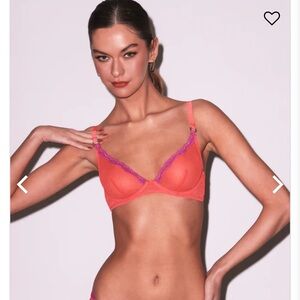 NWT Fleur Du Mal sheer tulle Demi bra 32D